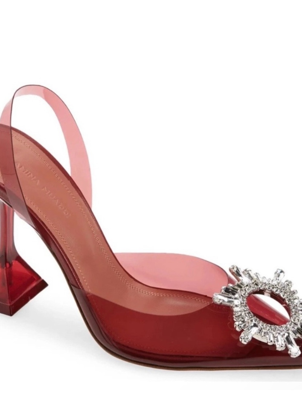 Amina Muaddi Begum Glass Slingback Pumps